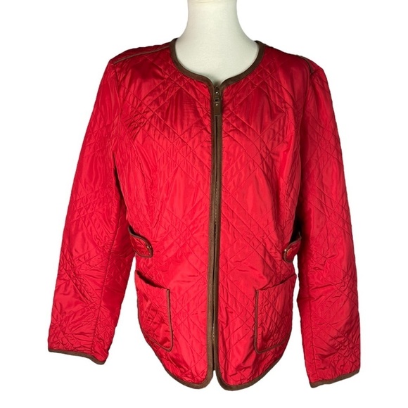 NWT Charter Club Red Lightweight Quilted Zip Jacket - Size XL - Picture 1 of 14